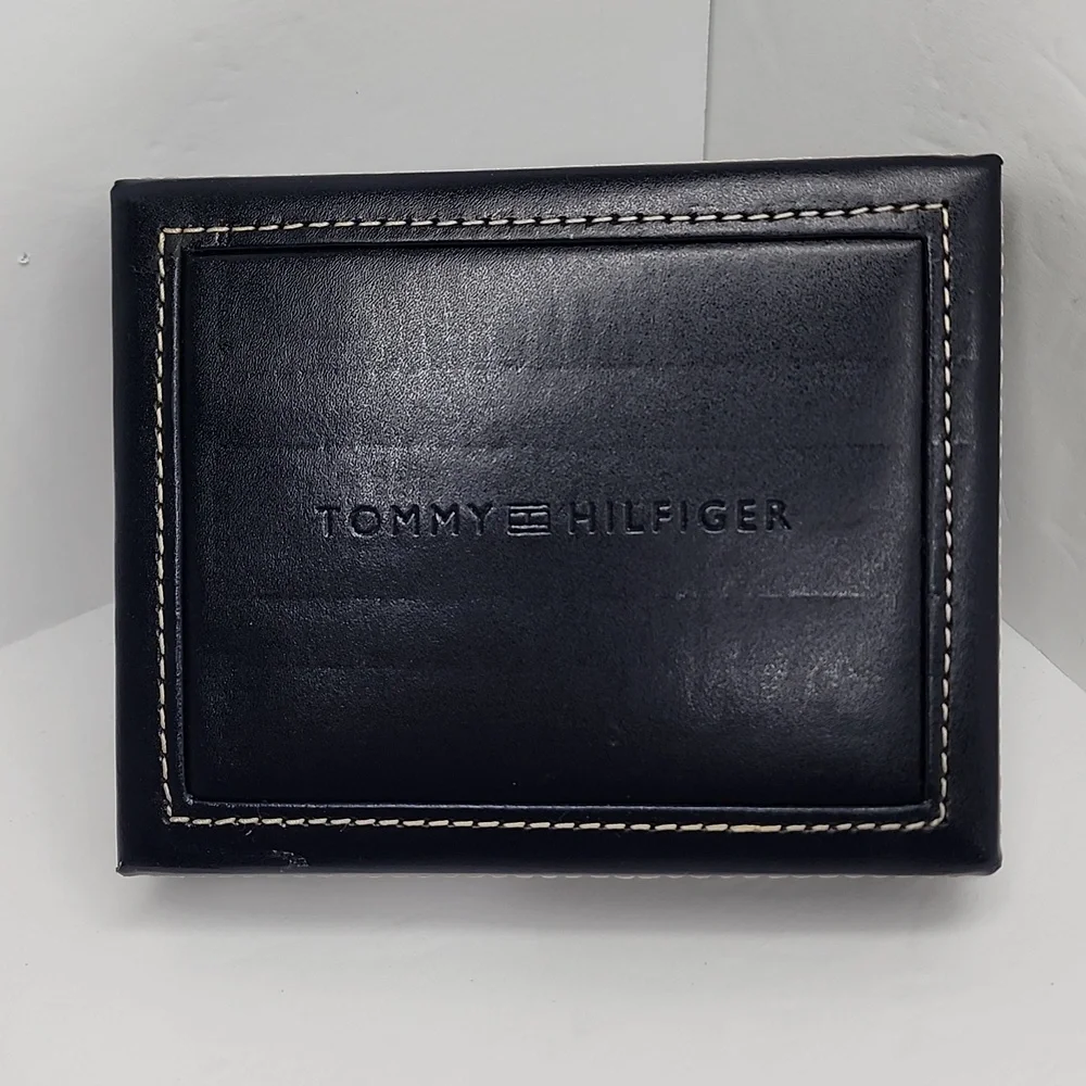 TOMMY HILFIGER 💯 MENS WALLET DOUBLE FOLD, BROWN, GENUINE LEATHER, RFID READY - Picture 11 of 14